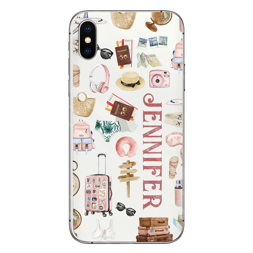 Just A Girl Who Loves Traveling - Personalized Travelling Clear Phone Case