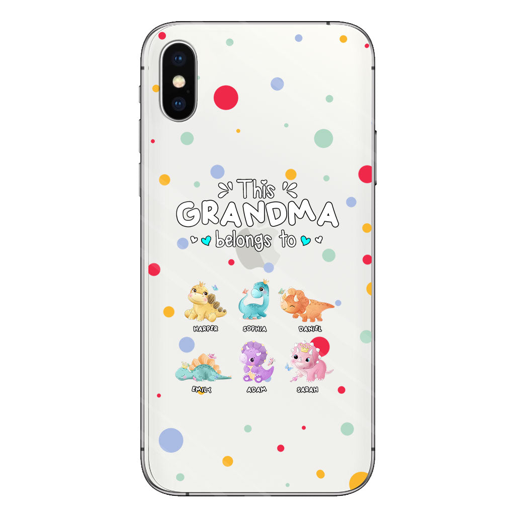 This Grandma Belongs To - Gift for grandma, aunt, uncle, grandpa, mom, dad - Personalized Clear Phone Case