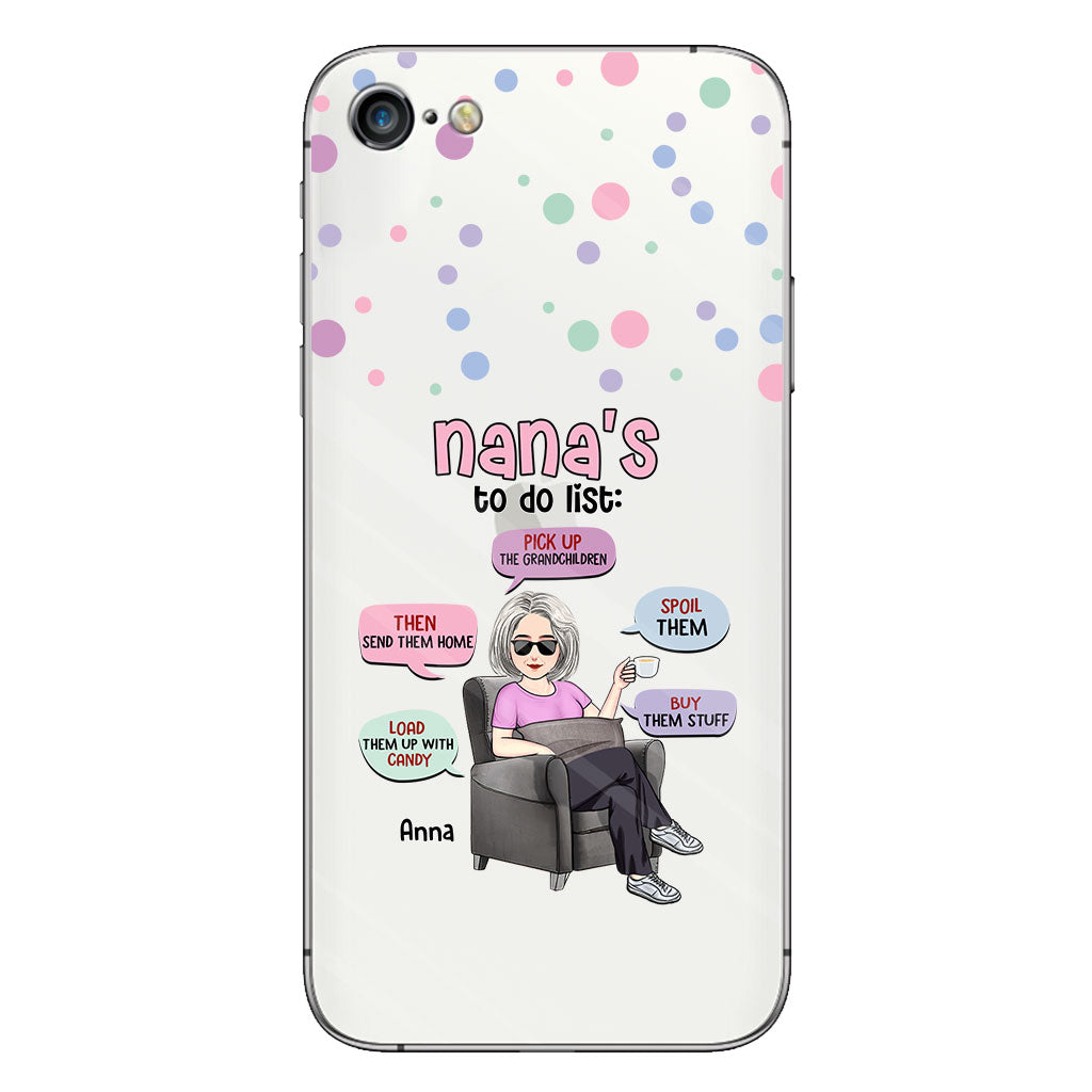 Nana's To Do List - Personalized Grandma Clear Phone Case