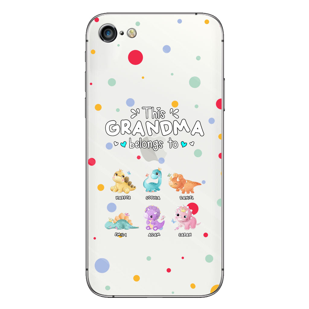 This Grandma Belongs To - Gift for grandma, aunt, uncle, grandpa, mom, dad - Personalized Clear Phone Case