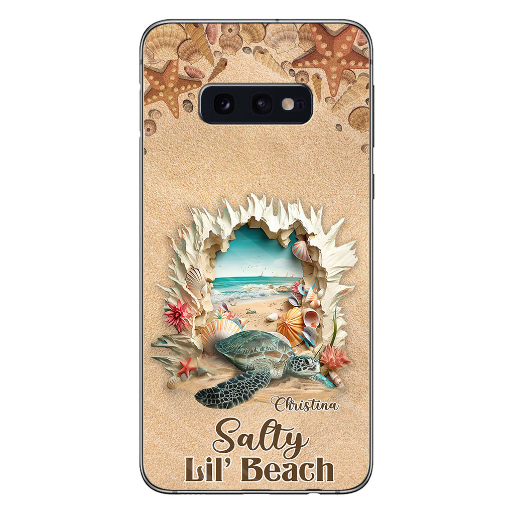 Salty Lil' Beach 3D Effect Pattern - Personalized Turtle Phone Case