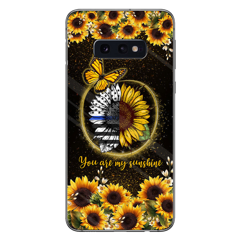You Are My Sunshine Sunflower Blue Line - Police Officer Phone Case 112021