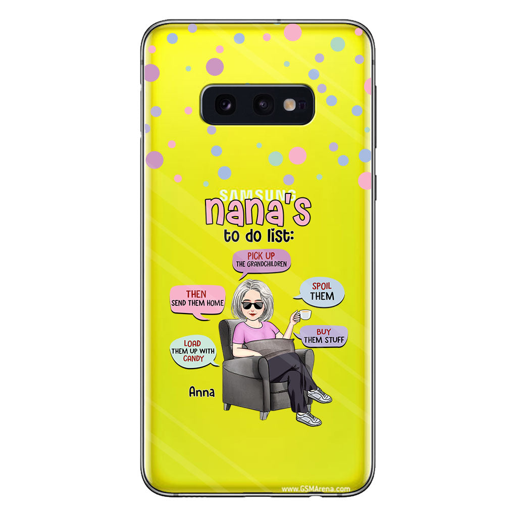 Nana's To Do List - Personalized Grandma Clear Phone Case