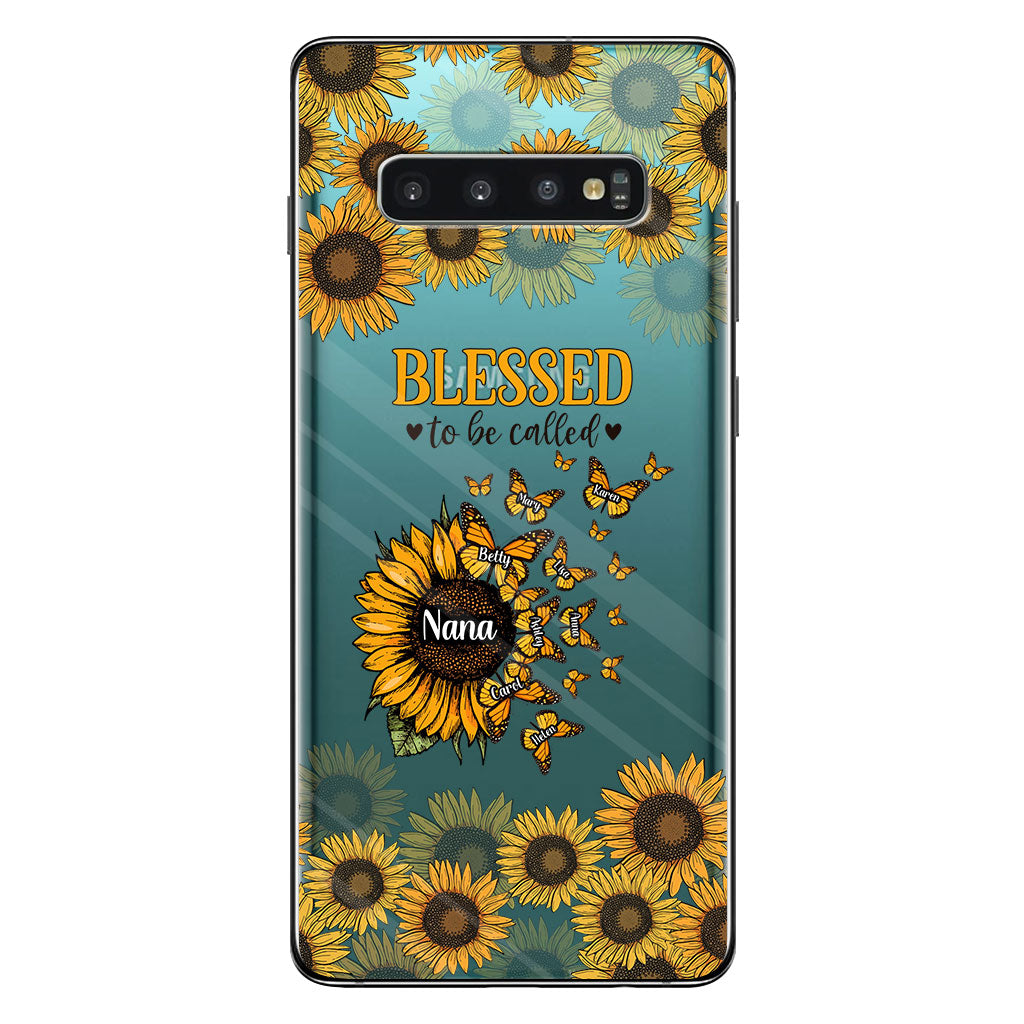 Beautiful Sunflower Blessed To Be Called - Gift for grandma, mom - Personalized Clear Phone Case
