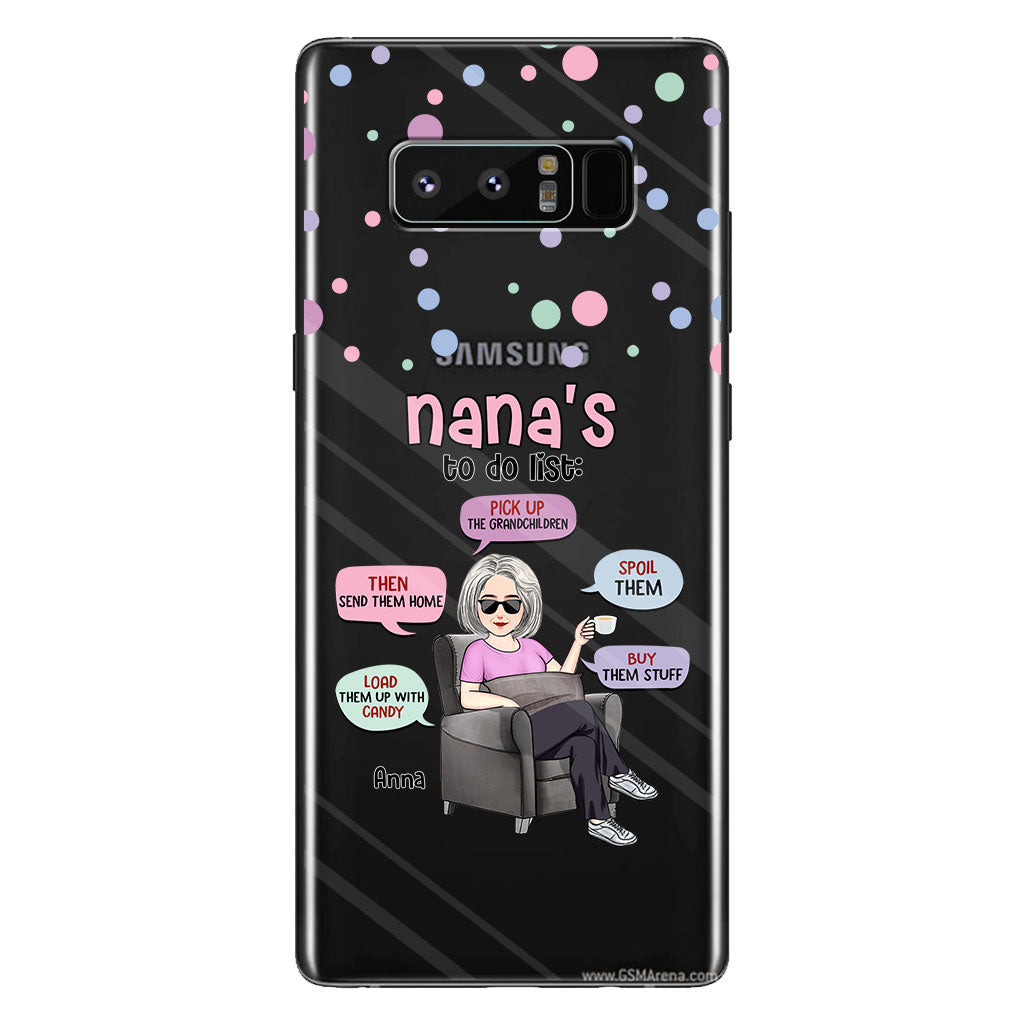 Nana's To Do List - Personalized Grandma Clear Phone Case