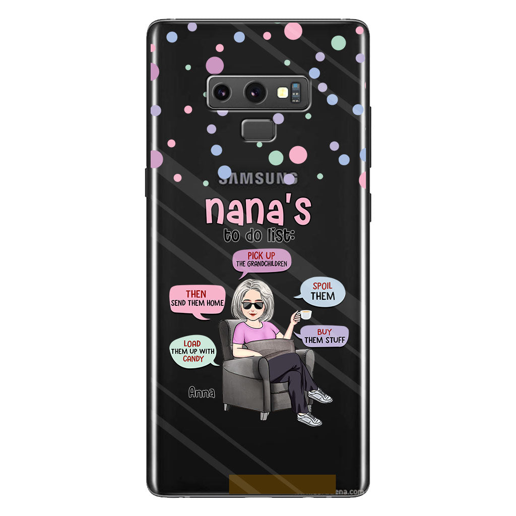 Nana's To Do List - Personalized Grandma Clear Phone Case