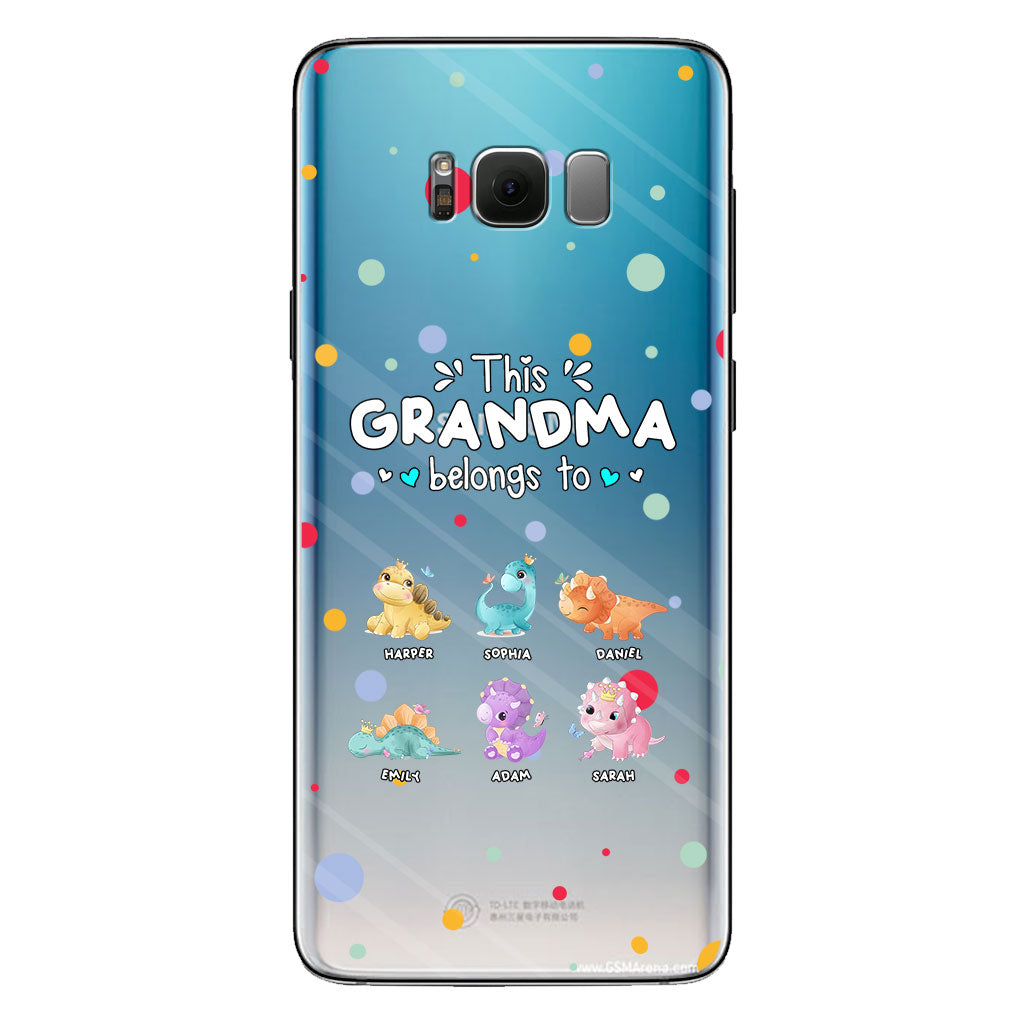 This Grandma Belongs To - Gift for grandma, aunt, uncle, grandpa, mom, dad - Personalized Clear Phone Case