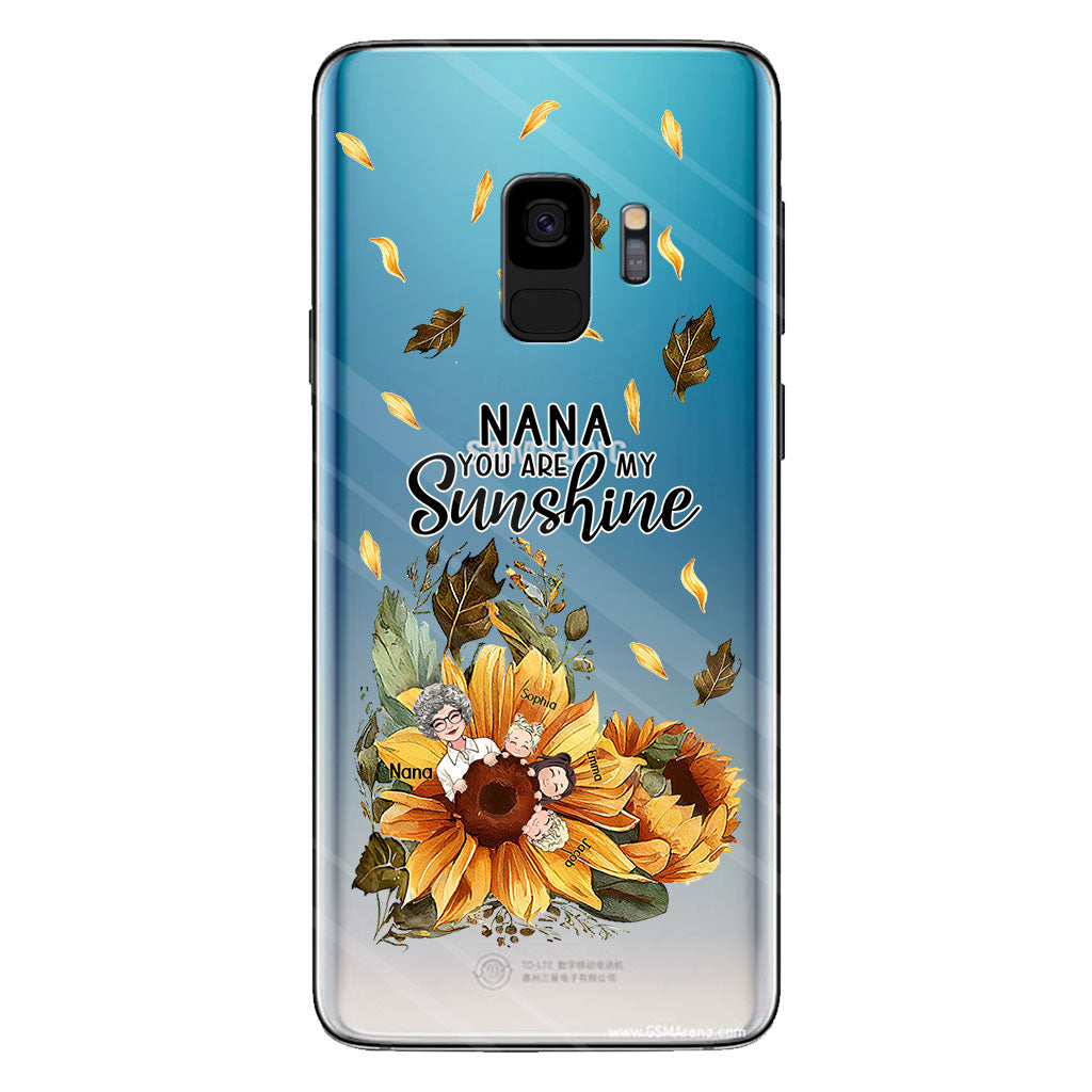 Nana You Are My Sunshine - Personalized Grandma Clear Phone Case