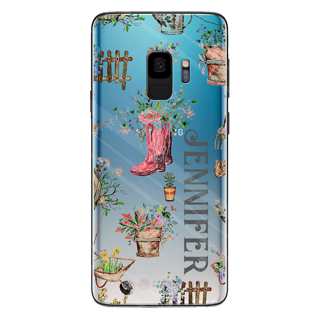 Lovely Gardening Items - Personalized Gardening Clear Phone Case