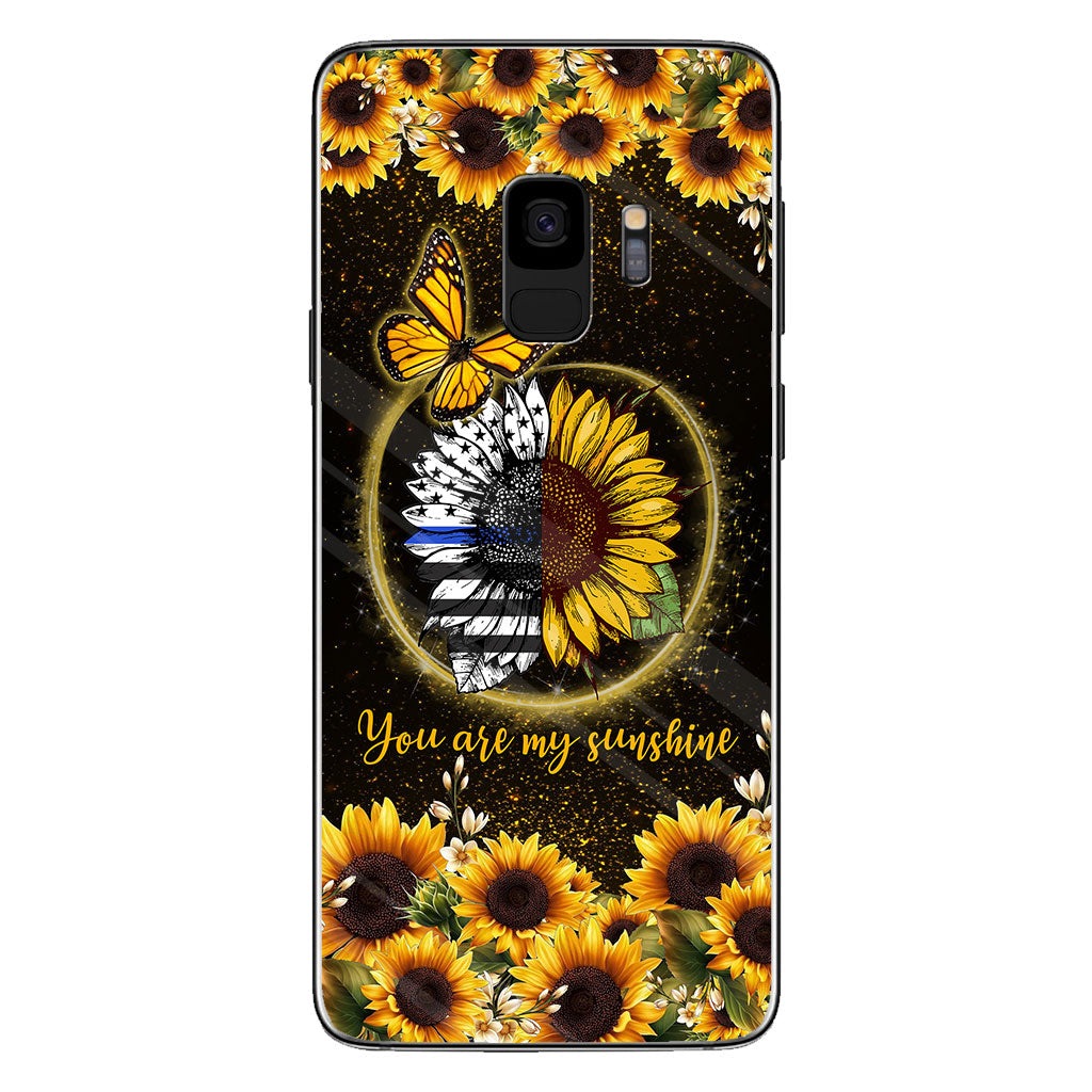 You Are My Sunshine Sunflower Blue Line - Police Officer Phone Case 112021