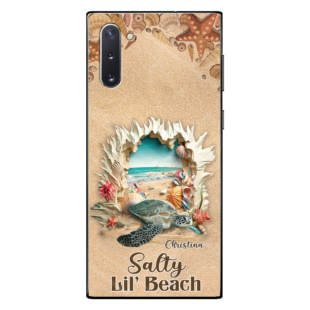 Salty Lil' Beach 3D Effect Pattern - Personalized Turtle Phone Case