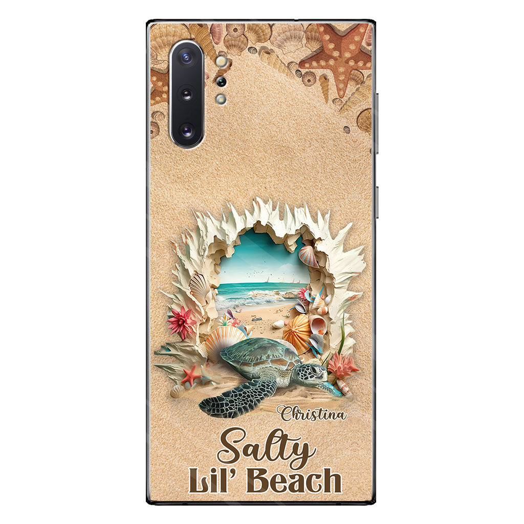 Salty Lil' Beach 3D Effect Pattern - Personalized Turtle Phone Case