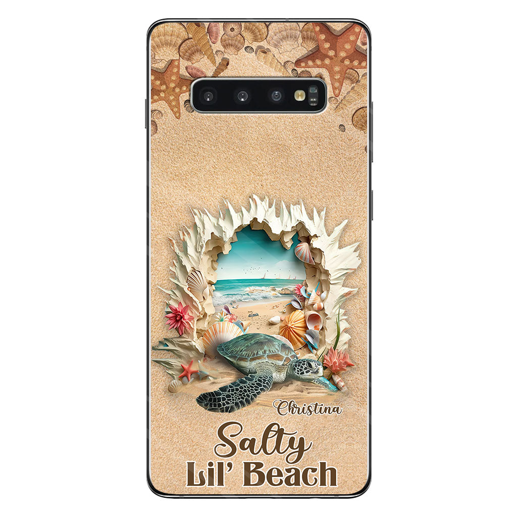 Salty Lil' Beach 3D Effect Pattern - Personalized Turtle Phone Case