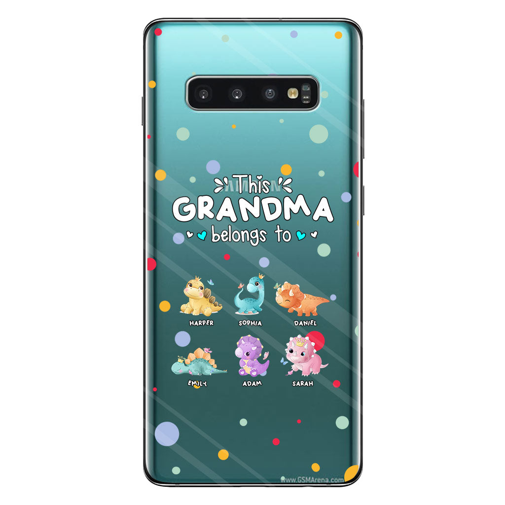 This Grandma Belongs To - Gift for grandma, aunt, uncle, grandpa, mom, dad - Personalized Clear Phone Case