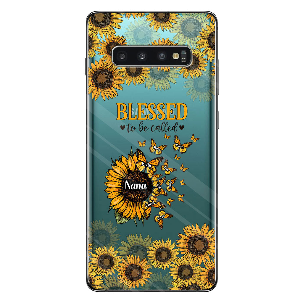 Beautiful Sunflower Blessed To Be Called - Gift for grandma, mom - Personalized Clear Phone Case