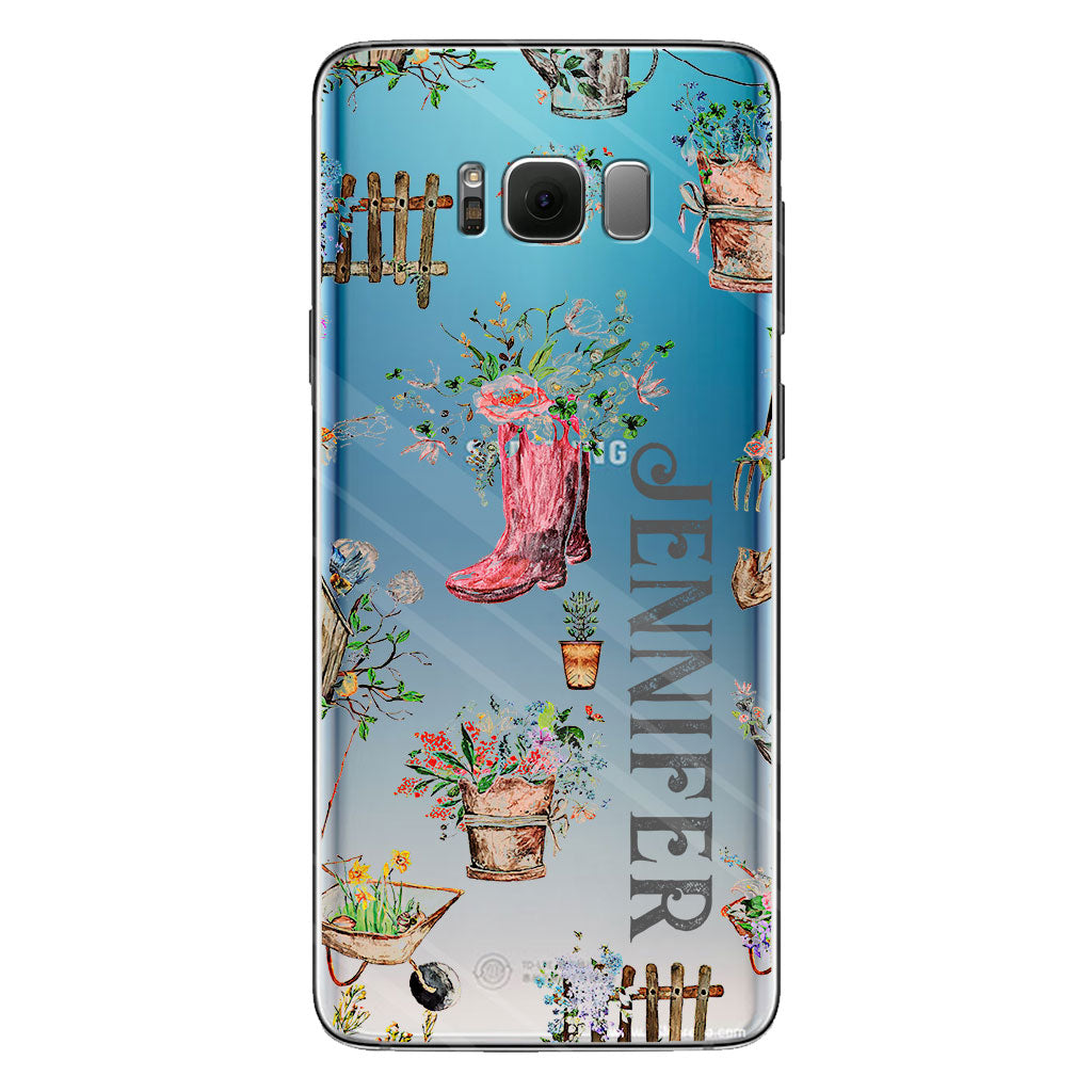 Lovely Gardening Items - Personalized Gardening Clear Phone Case