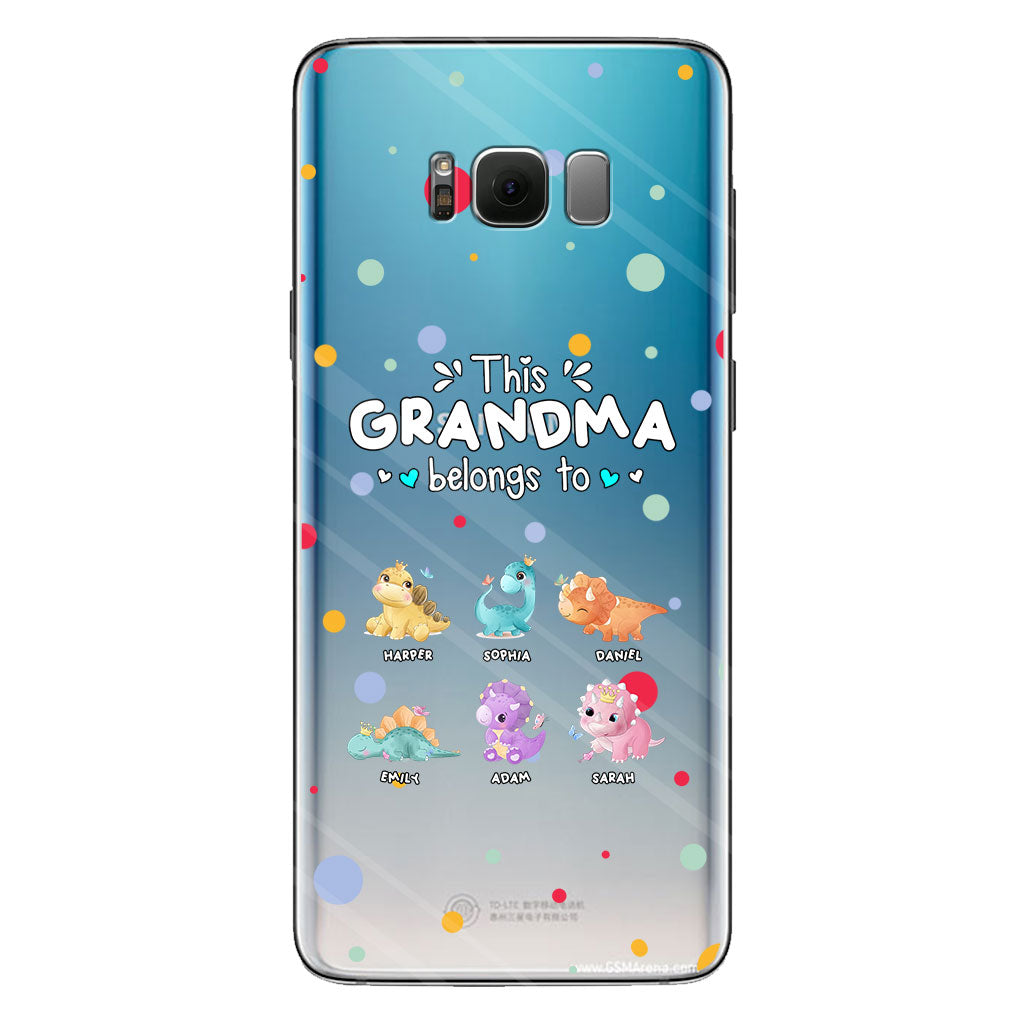 This Grandma Belongs To - Gift for grandma, aunt, uncle, grandpa, mom, dad - Personalized Clear Phone Case