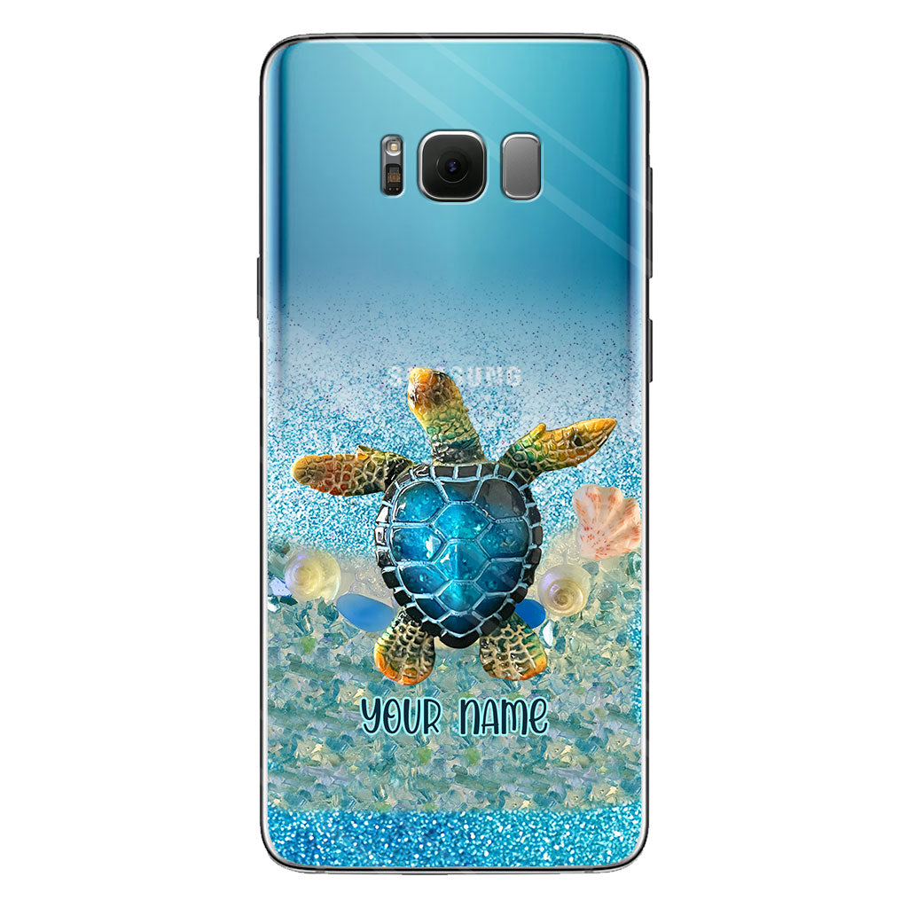 Under The Sea - Personalized Turtle Clear Phone Case