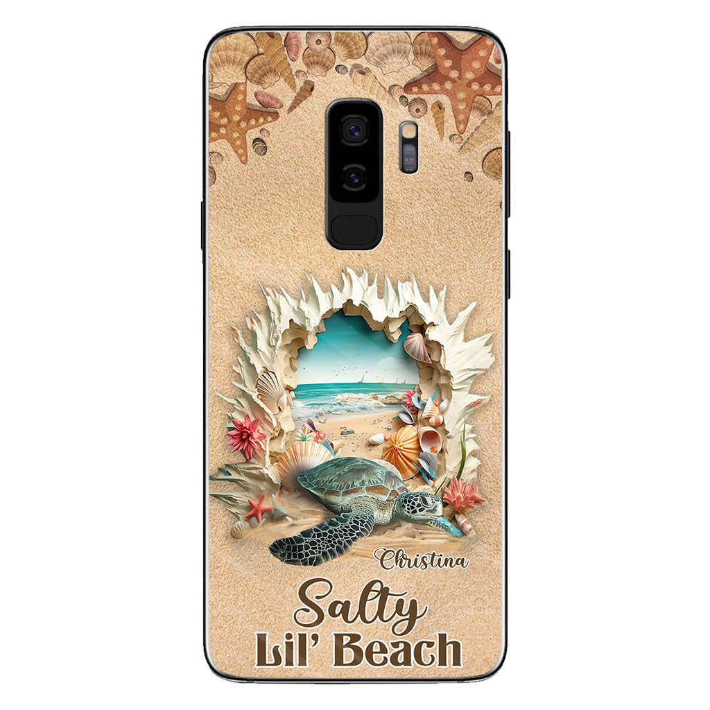 Salty Lil' Beach 3D Effect Pattern - Personalized Turtle Phone Case