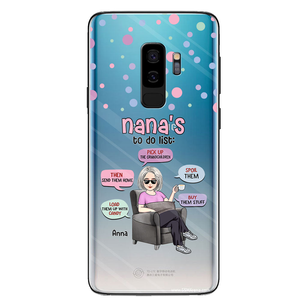 Nana's To Do List - Personalized Grandma Clear Phone Case
