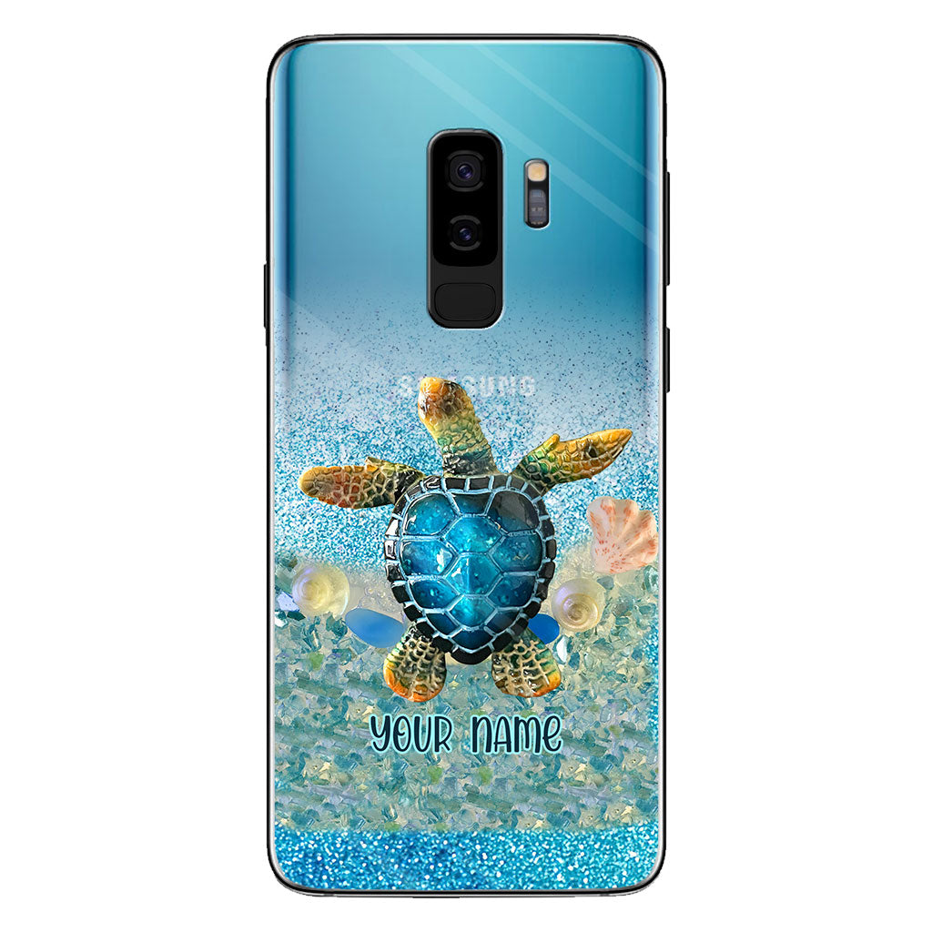 Under The Sea - Personalized Turtle Clear Phone Case