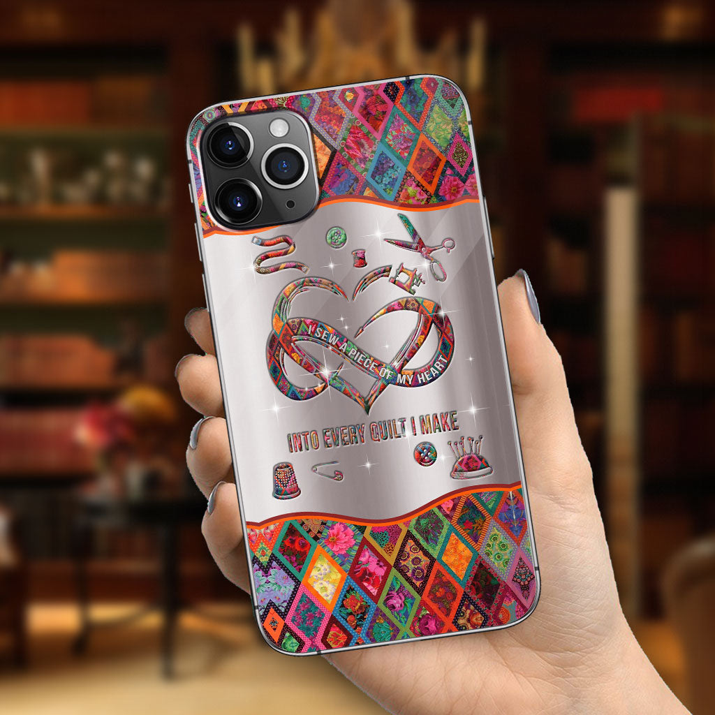 I Sew A Piece Of My Heart Personalized Phone Case
