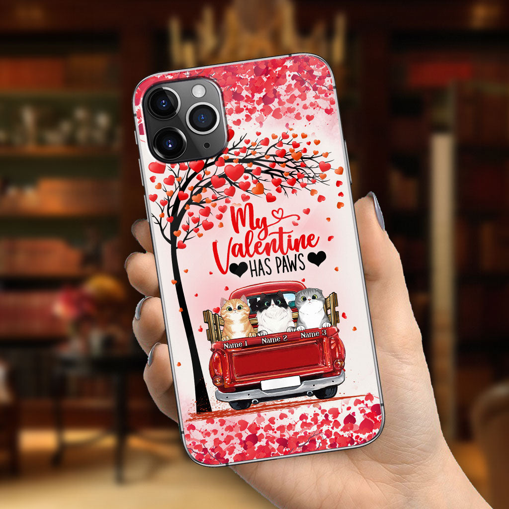 My Valentine Has Paws - Personalized Cat Phone Case