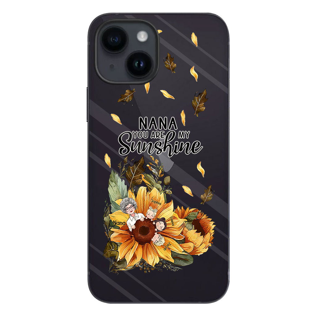 Nana You Are My Sunshine - Personalized Grandma Clear Phone Case