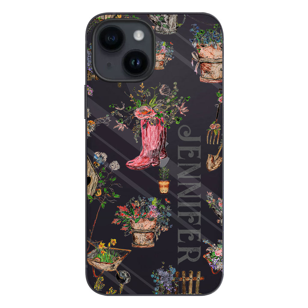 Lovely Gardening Items - Personalized Gardening Clear Phone Case
