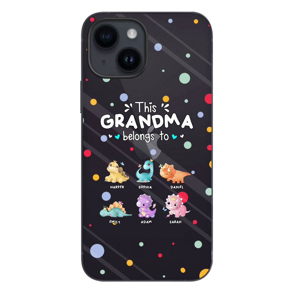 This Grandma Belongs To - Gift for grandma, aunt, uncle, grandpa, mom, dad - Personalized Clear Phone Case