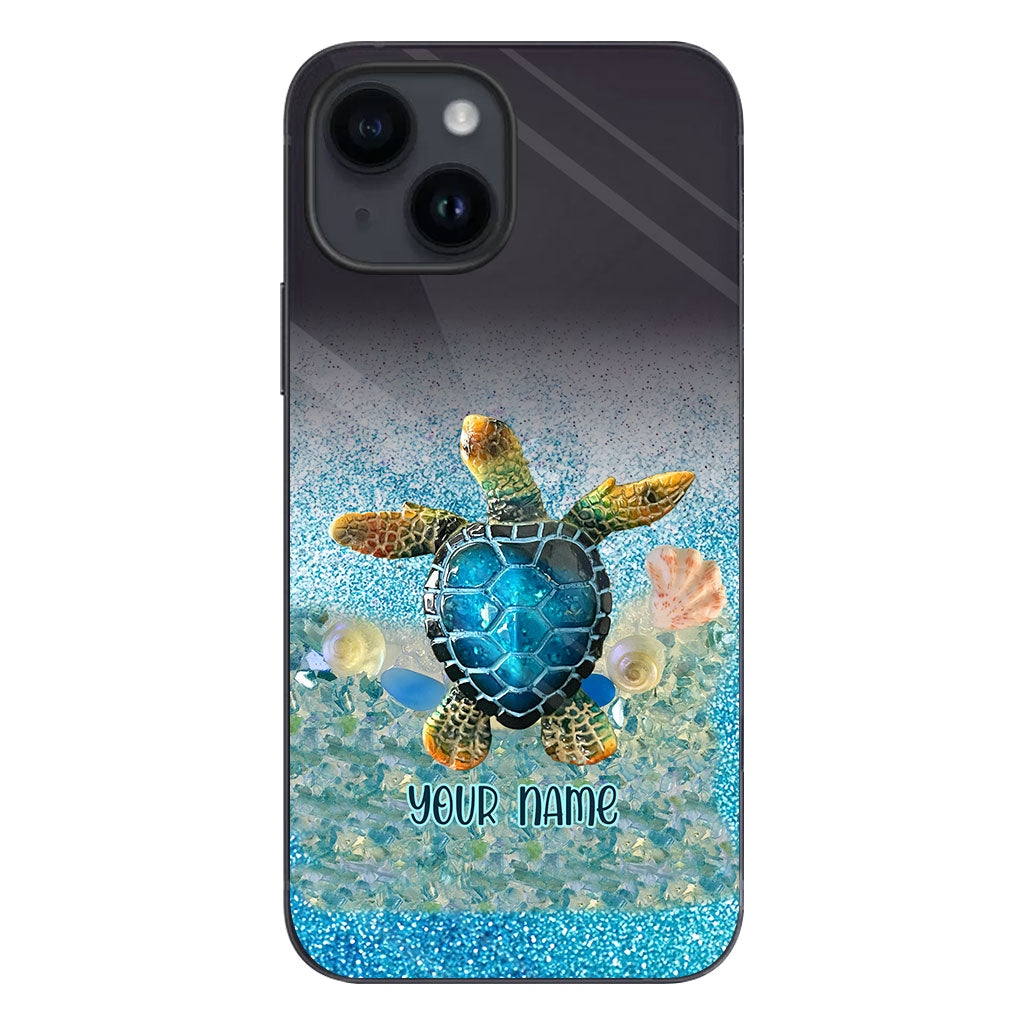 Under The Sea - Personalized Turtle Clear Phone Case