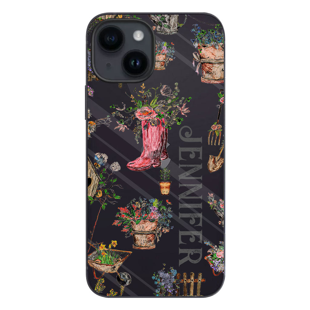 Lovely Gardening Items - Personalized Gardening Clear Phone Case
