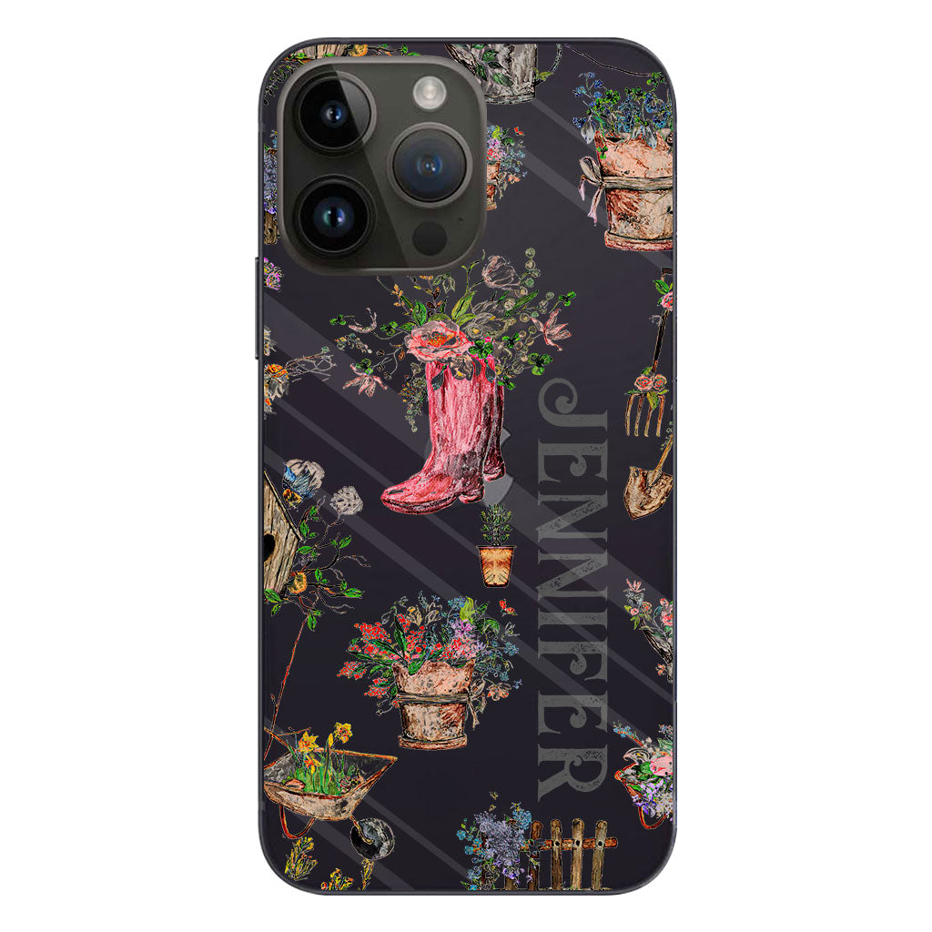 Lovely Gardening Items - Personalized Gardening Clear Phone Case