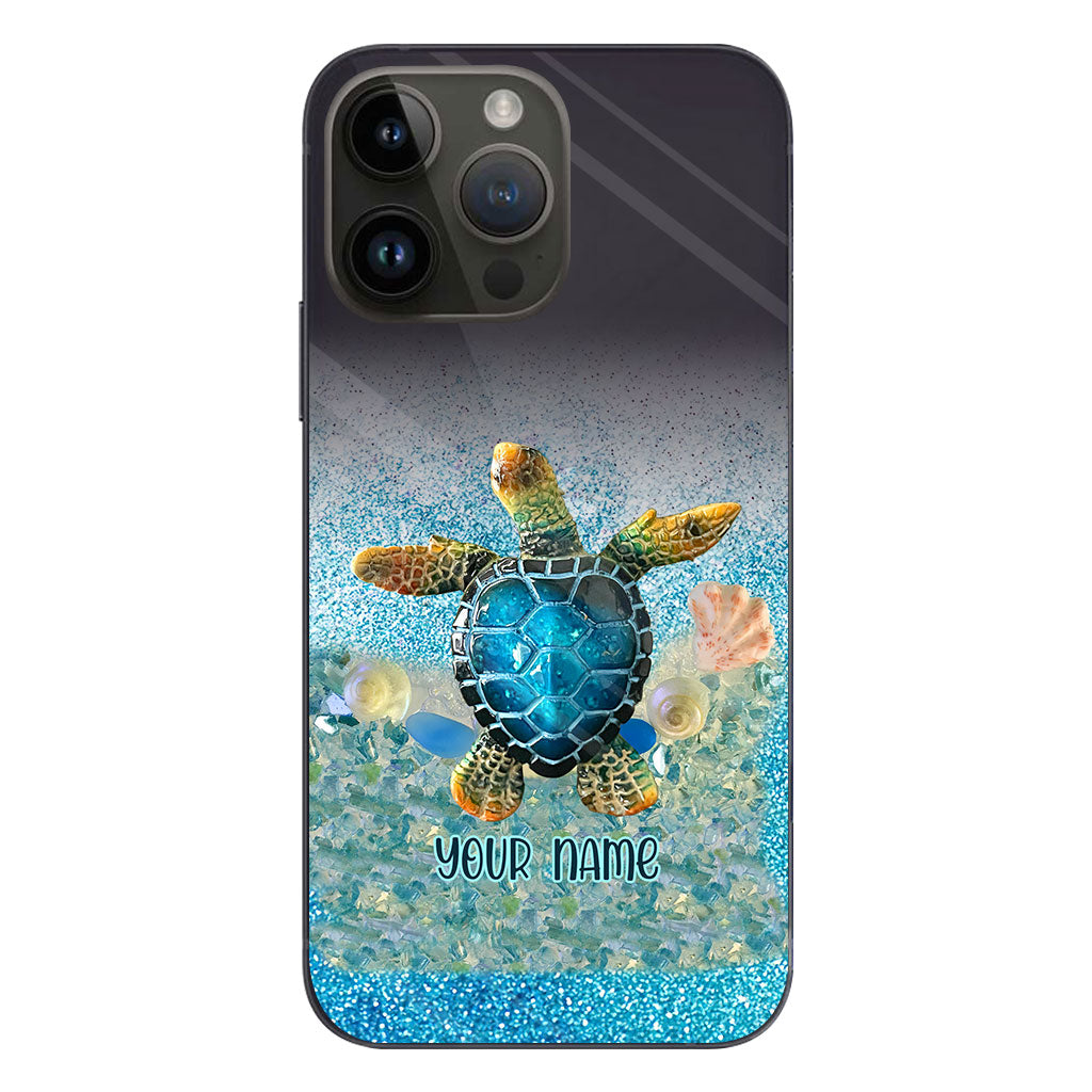 Under The Sea - Personalized Turtle Clear Phone Case
