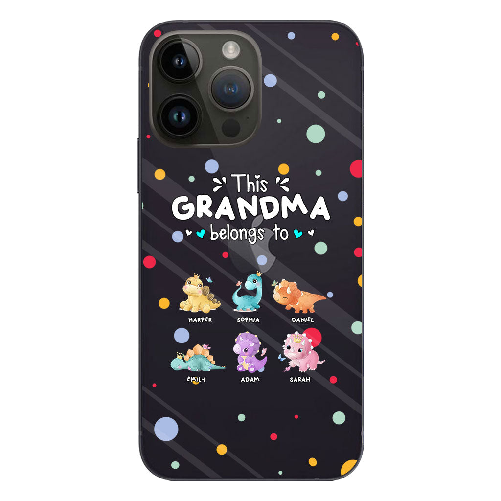 This Grandma Belongs To - Gift for grandma, aunt, uncle, grandpa, mom, dad - Personalized Clear Phone Case